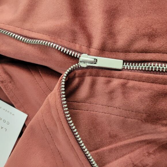 NEW 1X SOFT COPPER BURGUNDY ZIP LINED MOTO TRAVEL PACKABLE COAT JACKET XXL NWT - Picture 10 of 14